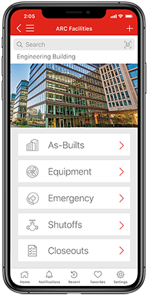 screenshot of ARC Facilities